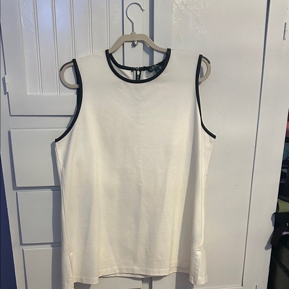 Ralph Lauren Tops - Ralph Lauren Ivory Tank Top with Dark Edges